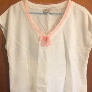 Linen Blouse w/ Organza detail